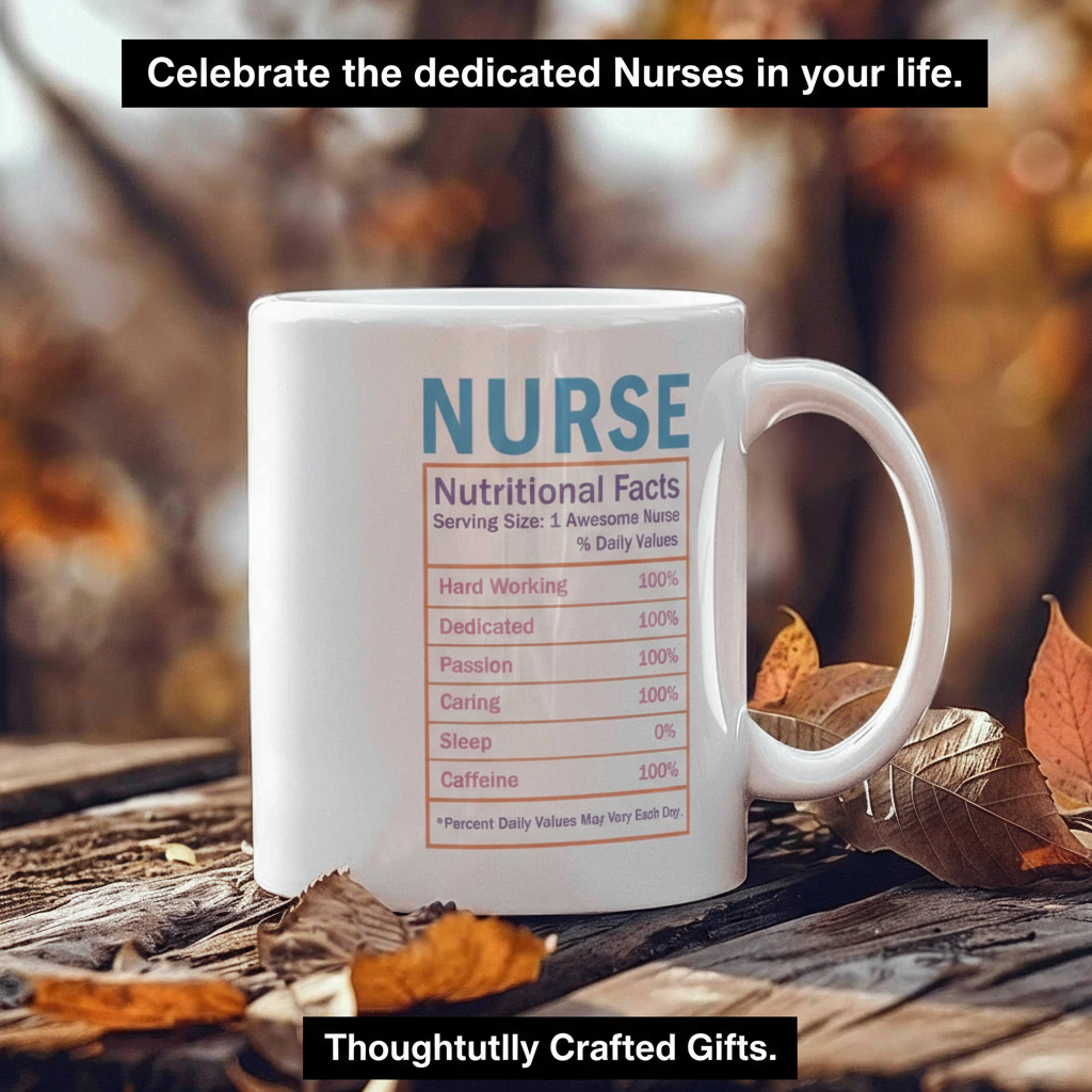 Nurse Nutritional Facts Mug – Funny Gift for Nurses, RN, LPN, or Nursing Students