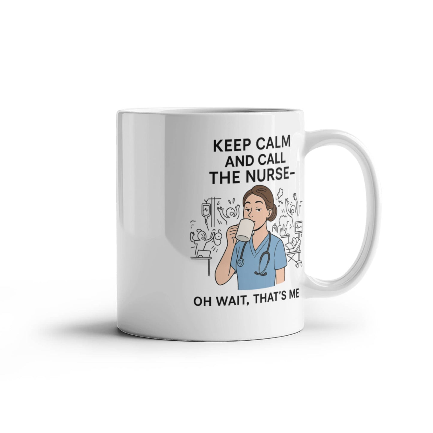 Keep Calm and Call the Nurse – Funny Nurse Coffee Mug | Nursing Humor Gift | 11oz & 15oz Ceramic Cup
