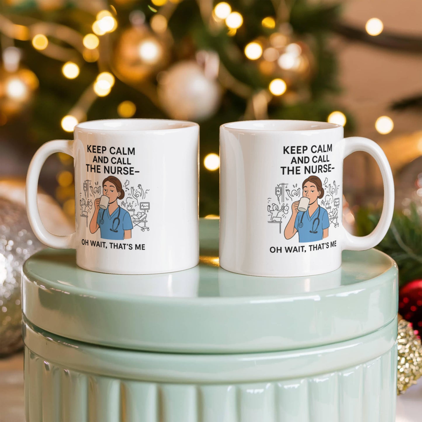 Keep Calm and Call the Nurse – Funny Nurse Coffee Mug | Nursing Humor Gift | 11oz & 15oz Ceramic Cup