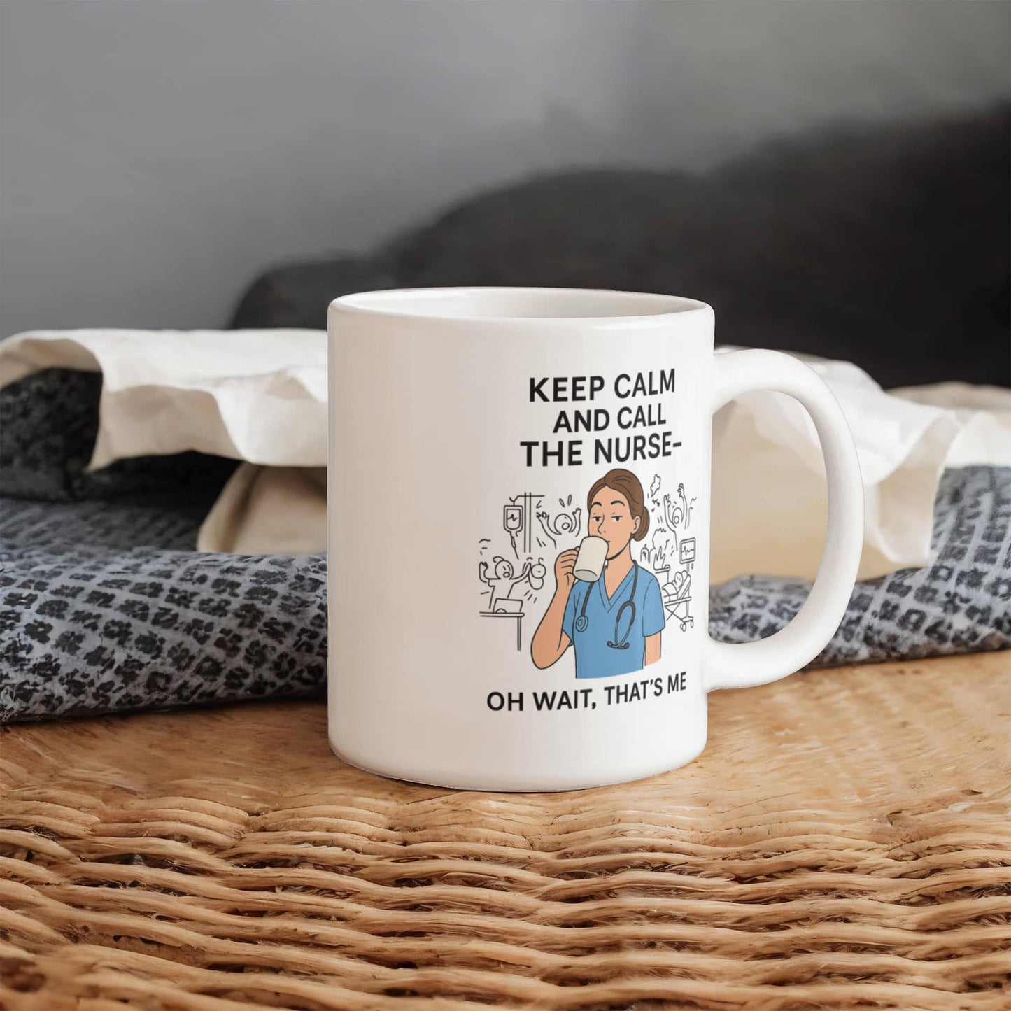 Keep Calm and Call the Nurse – Funny Nurse Coffee Mug | Nursing Humor Gift | 11oz & 15oz Ceramic Cup
