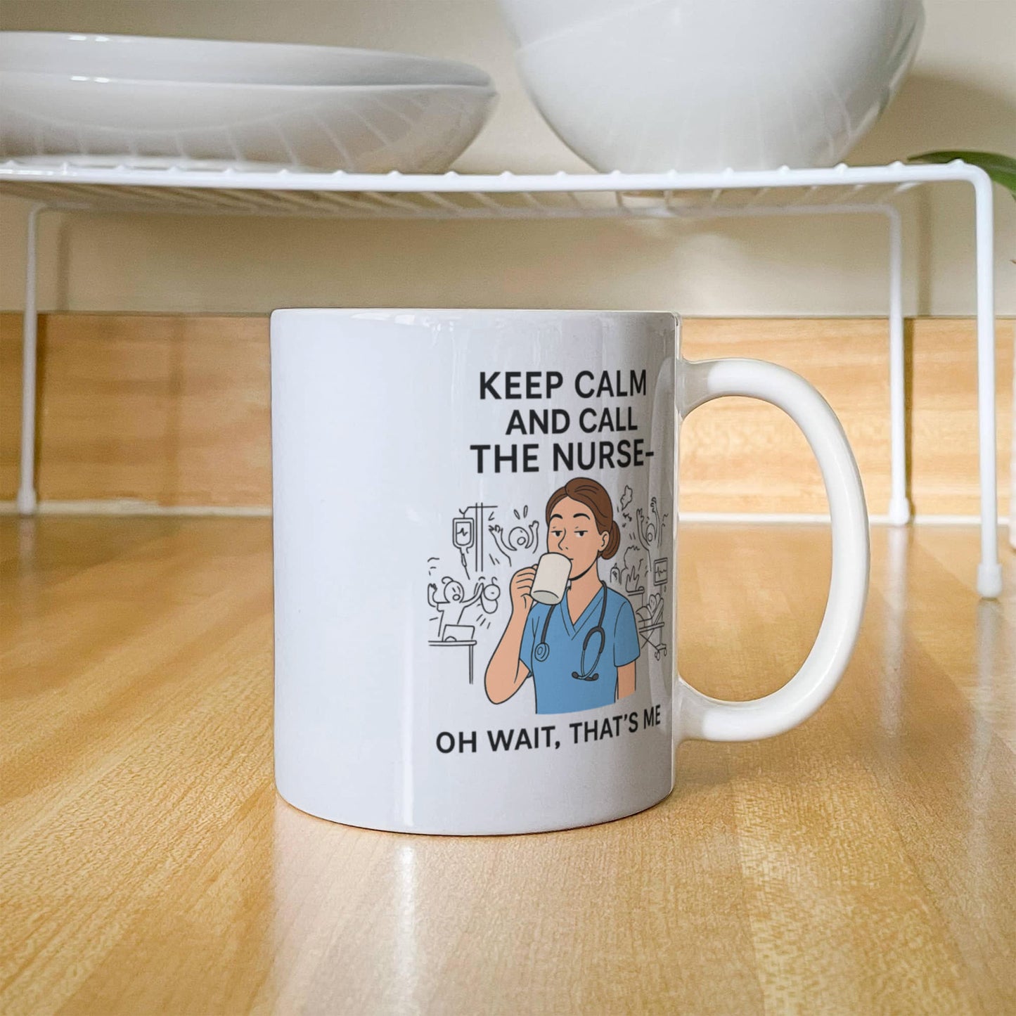 Keep Calm and Call the Nurse – Funny Nurse Coffee Mug | Nursing Humor Gift | 11oz & 15oz Ceramic Cup