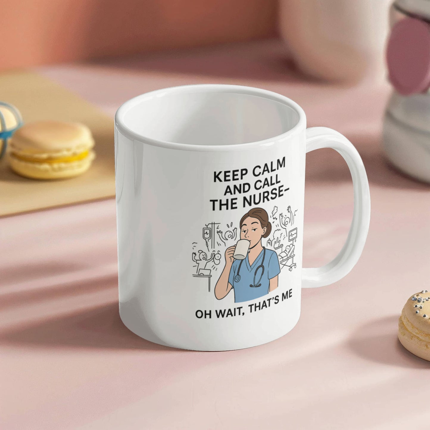 Keep Calm and Call the Nurse – Funny Nurse Coffee Mug | Nursing Humor Gift | 11oz & 15oz Ceramic Cup
