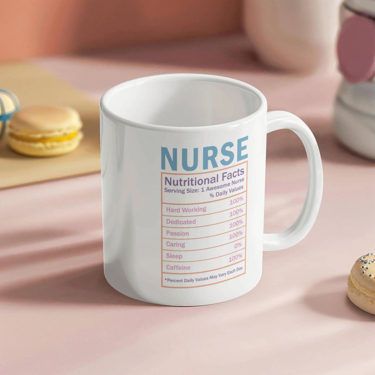 Nurse Nutritional Facts Mug – Funny Gift for Nurses, RN, LPN, or Nursing Students