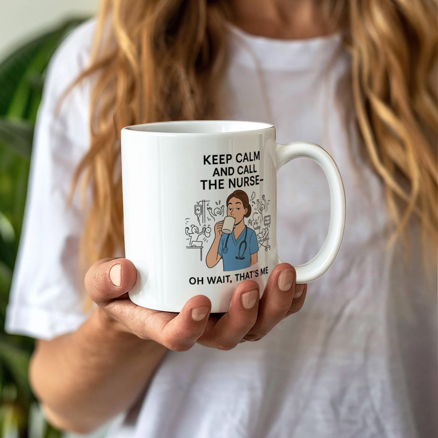 Keep Calm and Call the Nurse – Funny Nurse Coffee Mug | Nursing Humor Gift | 11oz & 15oz Ceramic Cup