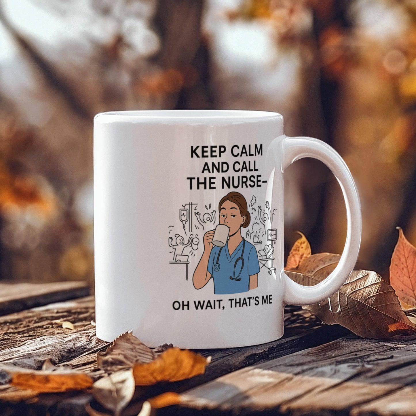 Keep Calm and Call the Nurse – Funny Nurse Coffee Mug | Nursing Humor Gift | 11oz & 15oz Ceramic Cup