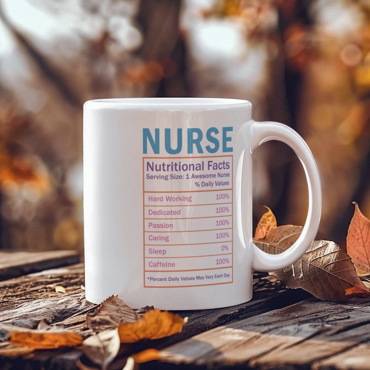 Nurse Nutritional Facts Mug – Funny Gift for Nurses, RN, LPN, or Nursing Students