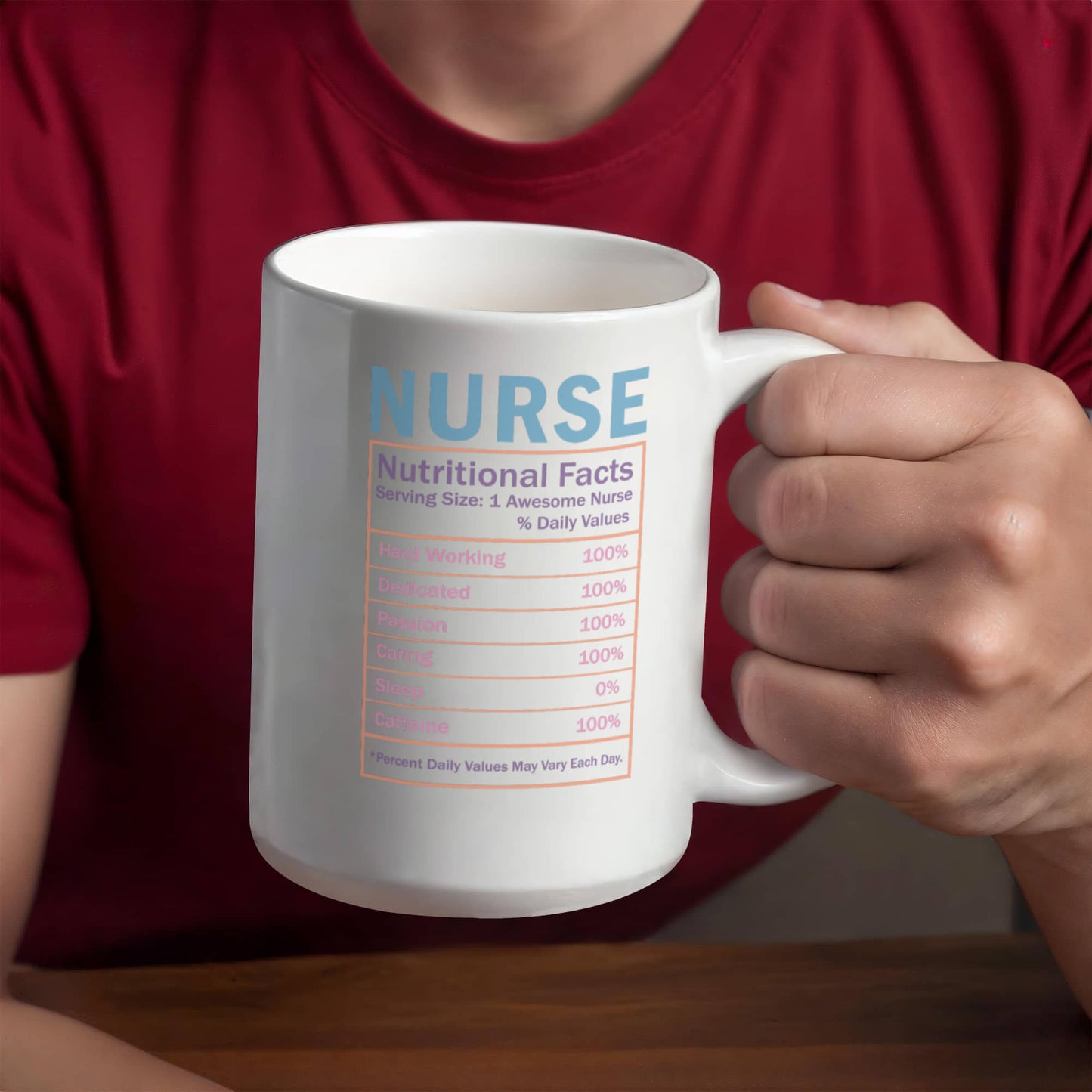 Nurse Nutritional Facts Mug – Funny Gift for Nurses, RN, LPN, or Nursing Students