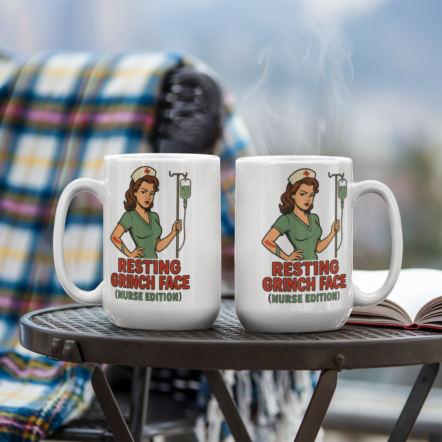Resting Grinch Face (Nurse Edition) – Funny Nurse Christmas Coffee Mug | Holiday Nurse Gift | 11oz & 15oz Ceramic Cup