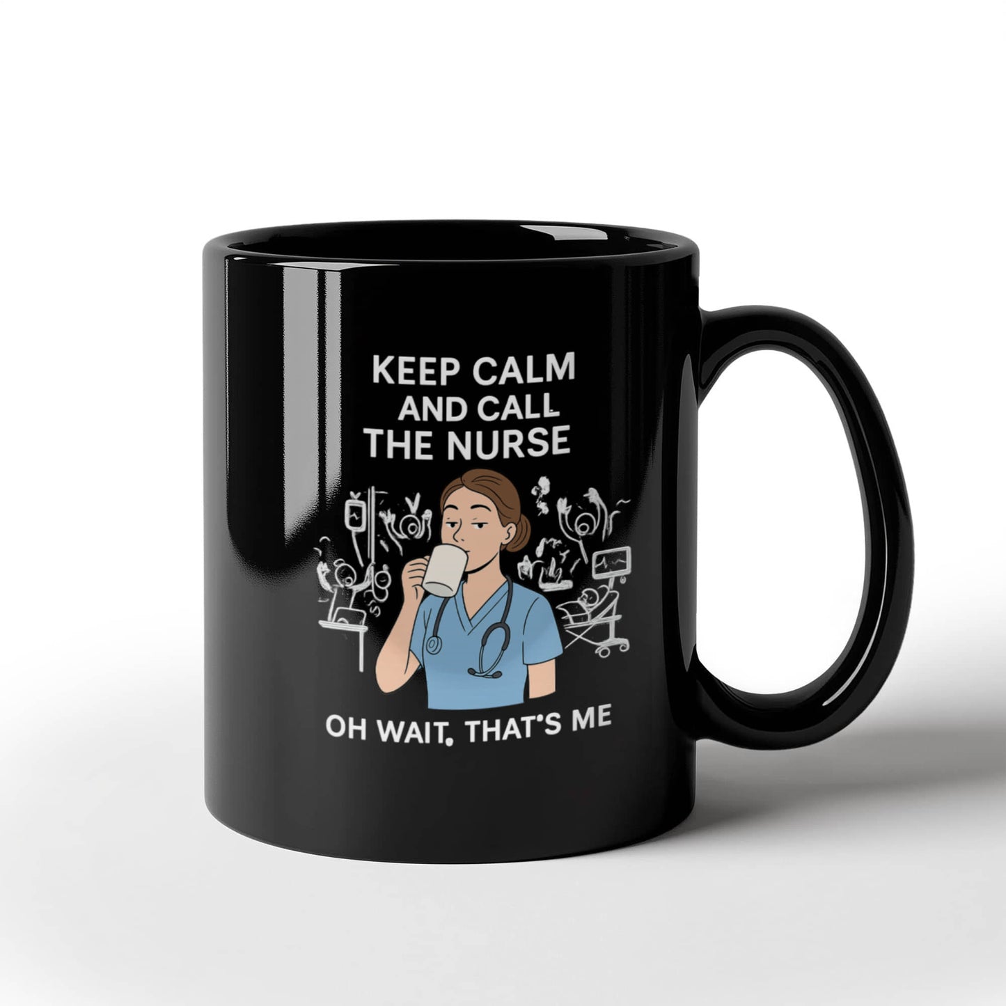 Keep Calm and Call the Nurse – Funny Nurse Coffee Mug | Nursing Humor Gift | 11oz & 15oz Ceramic Cup