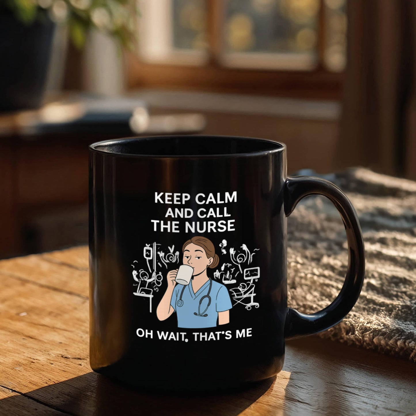 Keep Calm and Call the Nurse – Funny Nurse Coffee Mug | Nursing Humor Gift | 11oz & 15oz Ceramic Cup