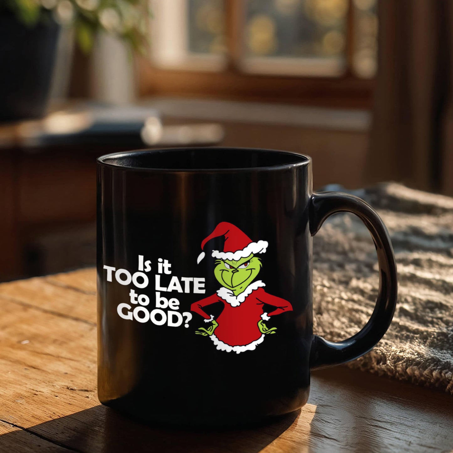 Is It Too Late To Be Good? | Black Ceramic Mug
