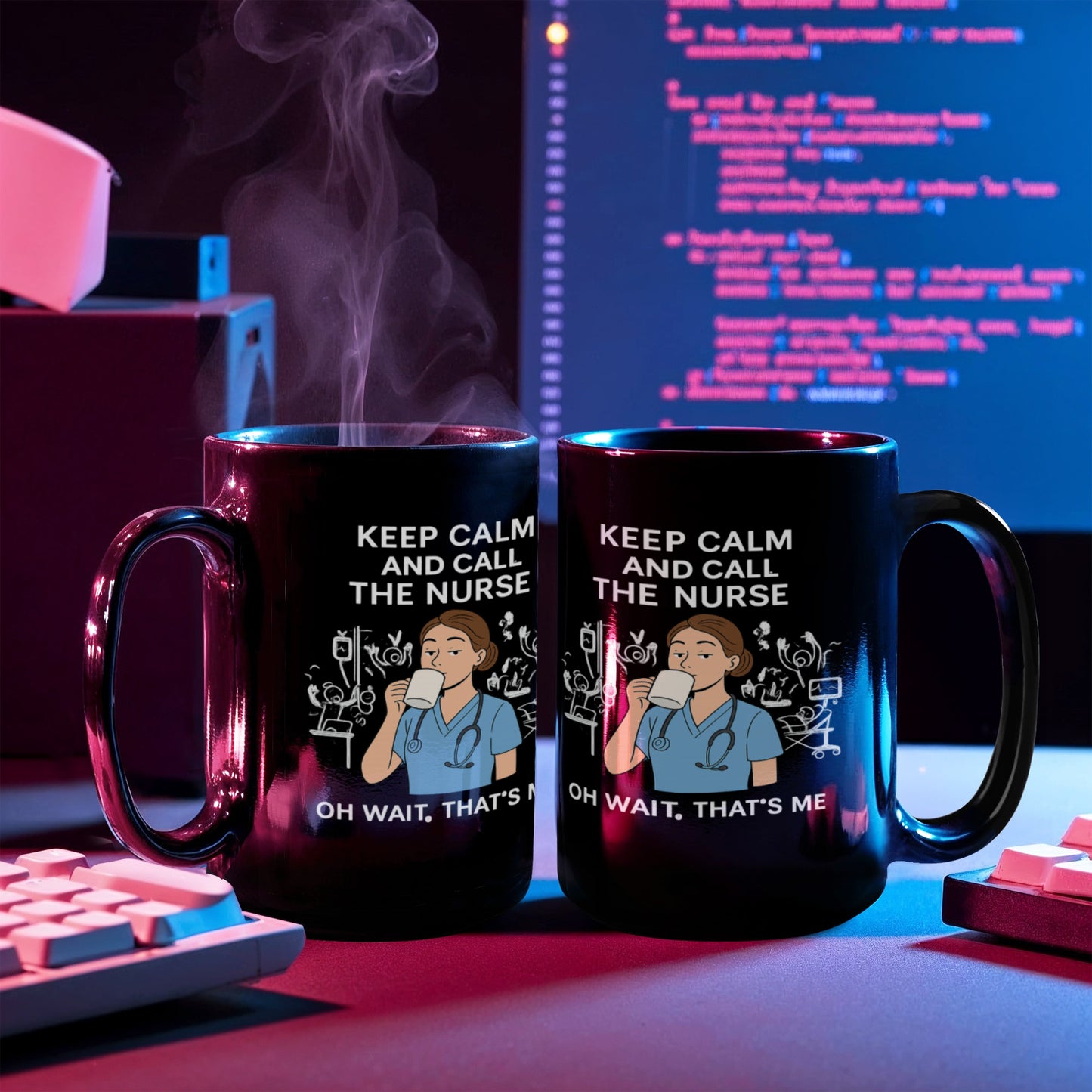 Keep Calm and Call the Nurse – Funny Nurse Coffee Mug | Nursing Humor Gift | 11oz & 15oz Ceramic Cup